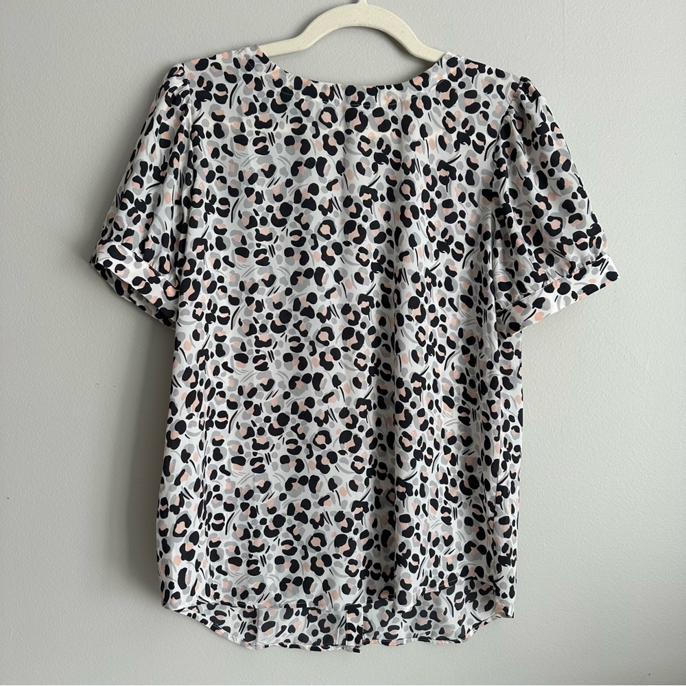LOFT Leopard Print Blouse Top Small